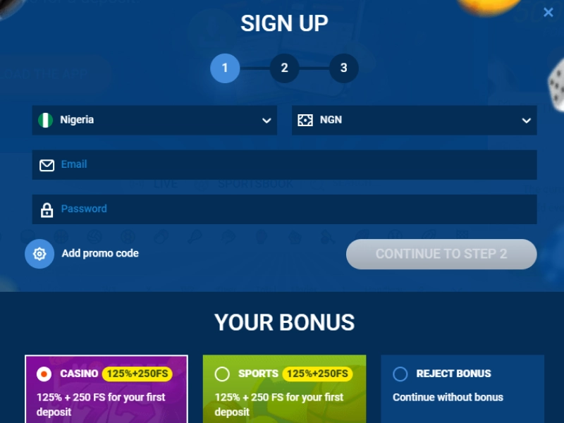 Screenshot of the MostBet Nigeria homepage with the “Sign Up” button highlighted.
