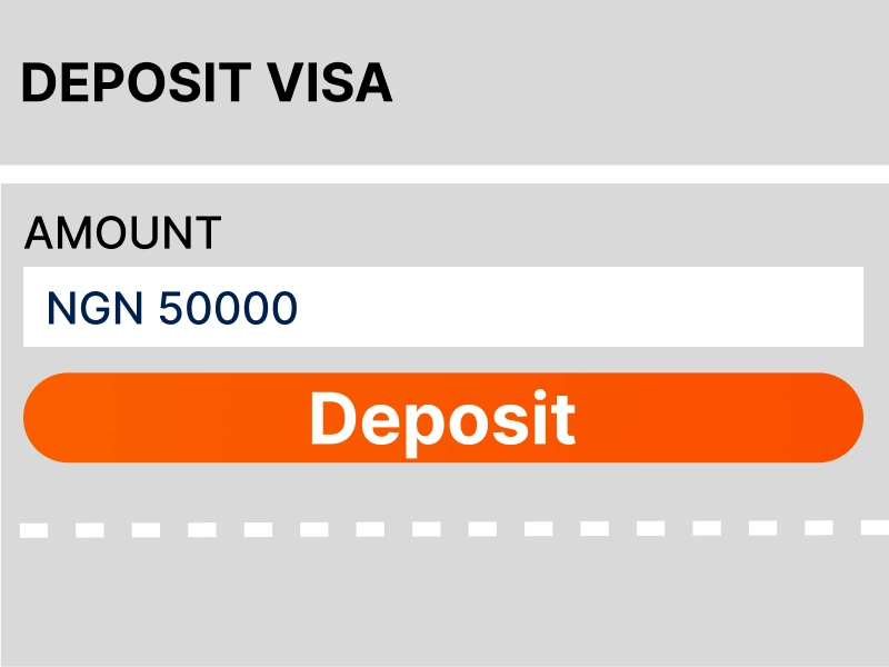 Screenshot of the deposit form with the field for entering the deposit amount.