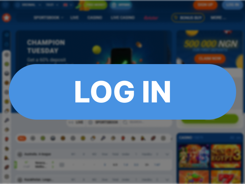 Screenshot of the MostBet Nigeria login page