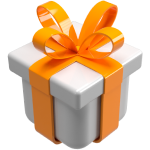 orange and white 3d gift