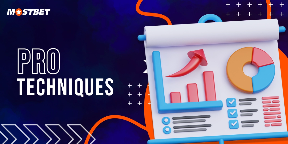 Pro techniques banner for JetX on Mostbet featuring analytics board and performance charts